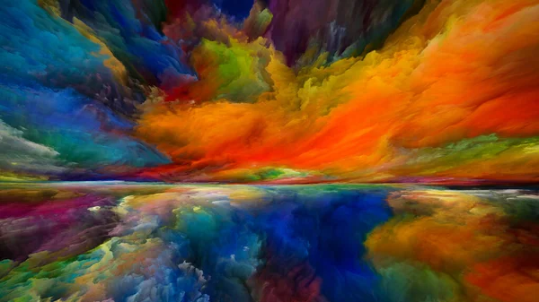 Land Awakening Escape Reality Series Abstract Background Made Surreal Sunset — Stock Photo, Image