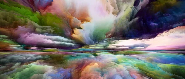 Imaginação Paisagem Ver Série Never World Fundo Cores Texturas Nuvens — Fotografia de Stock