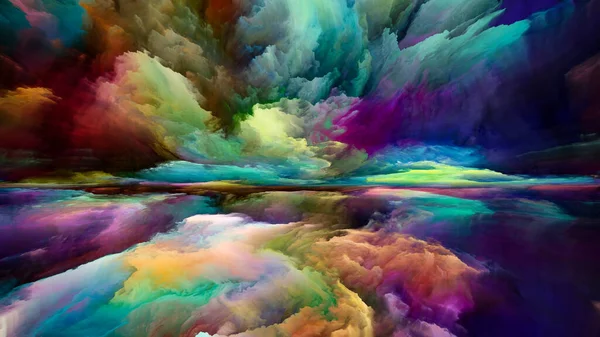 Paisaje Del Paraíso Serie Sueños Color Arreglo Pintura Texturas Nubes —  Fotos de Stock