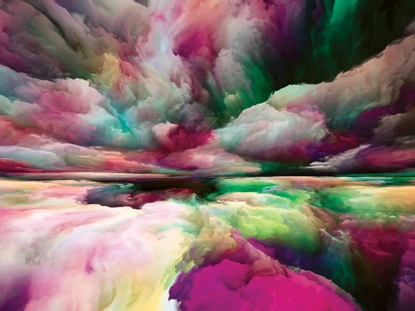 Paesaggio Magico Serie Color Dreams Composizione Vernice Texture Nuvole Gradiente — Foto Stock