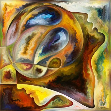 Hayalet Zihin. Colors In Us serisi. İnsan siluetleri, sanat dokuları ve renklerinden oluşan sanatsal soyutlama, hayat, drama, şiir ve algı konularında etkileşim gösteriyor.