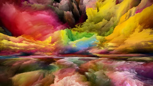 Rainbow Landscape Ver Série Never World Composição Abstrata Cores Texturas — Fotografia de Stock