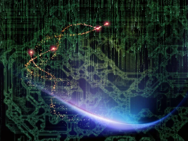 物质的织物 关于数学 理论科学和技术的木料 灯和分形图案的相互作用 — 图库照片