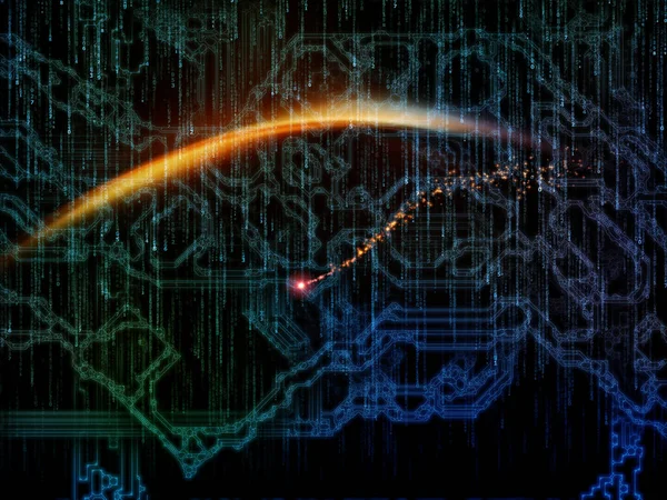 物質の織物 理論科学 技術の主題に関する数 およびフラクタルパターンの相互作用 — ストック写真