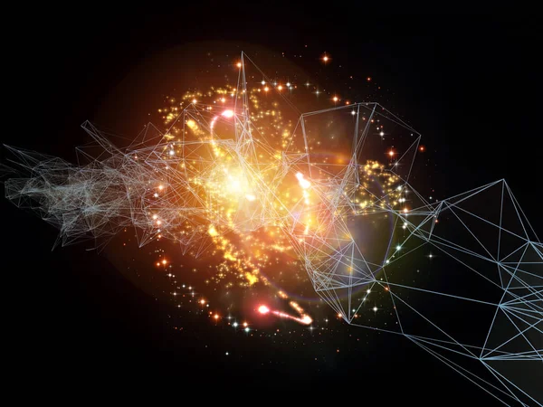 Serie Redes Virtuales Nube Líneas Conectadas Luces Elementos Cósmicos Integrados — Foto de Stock