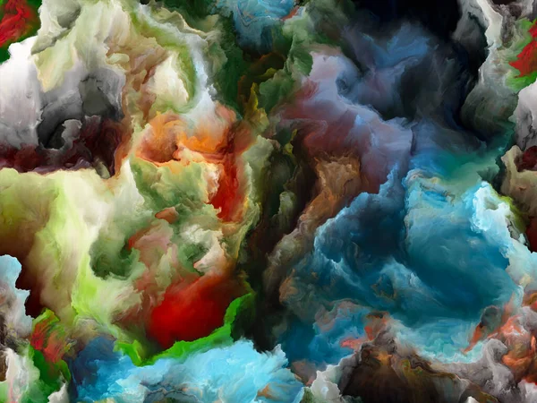 Organic Fractal Paint Texture Resembling Turbulent Atmosphere Alien Planet — Stock Photo, Image