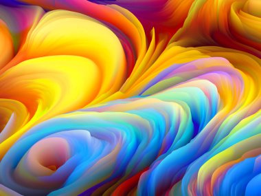 Renk Fırtınası serisi. Sanat ve tasarım konularında duvar kağıdı veya arkaplan olarak hizmet verecek üç boyutlu soyut renkli köpüğün oluşturulması