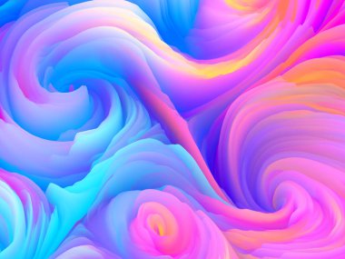 Renk Fırtınası serisi. Sanat ve tasarım konularında duvar kağıdı veya arkaplan olarak hizmet verecek soyut doymuş köpüğün 3 boyutlu oluşturulması