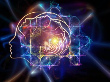 İnsan zihni, düşünme ve eğitim konularında insan, fraktal ve hafif unsurların dizaynı