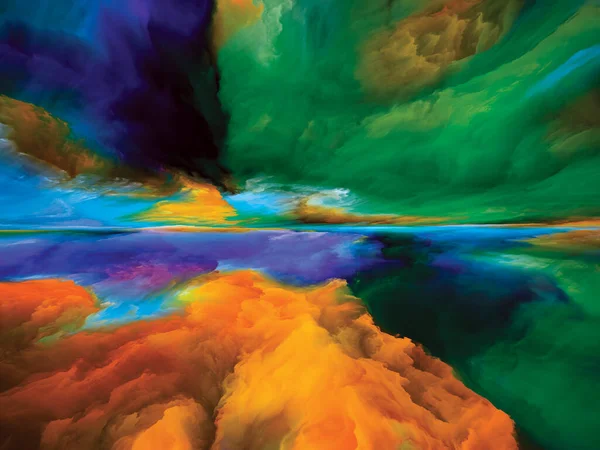 Spektrální Mraky Útěk Reality Pozadí Design Surrealistického Západu Slunce Barvy — Stock fotografie
