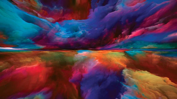 Góry Spektralne Seria Ucieczka Rzeczywistości Tło Surrealistycznego Zachodu Słońca Kolory — Zdjęcie stockowe