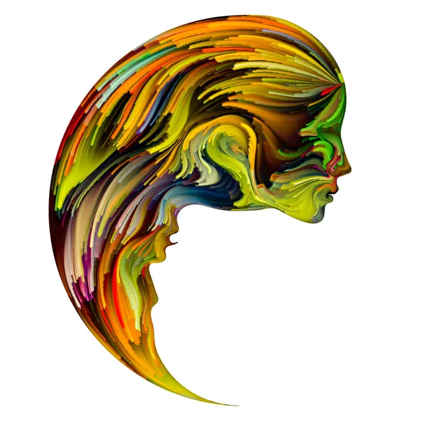 Emocjonalna Seria Paletek Kobieca Siła Yin Abstrakcyjne Malowanie Kobiecych Męskich — Zdjęcie stockowe