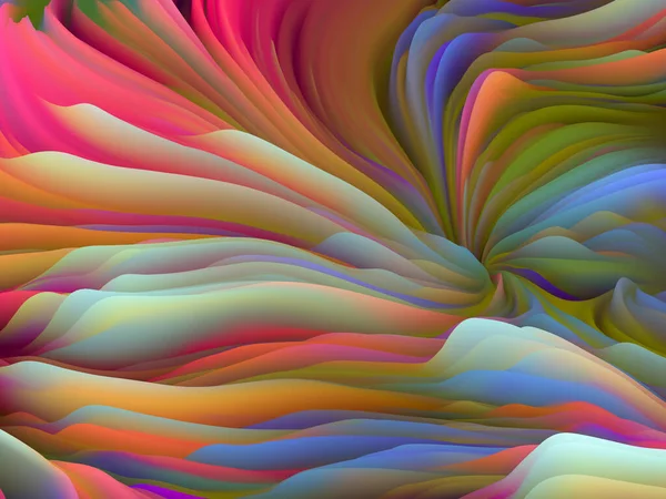 Vridna Toner Dimensionell Vågserie Samspel Mellan Swirling Color Texture Rendering — Stockfoto