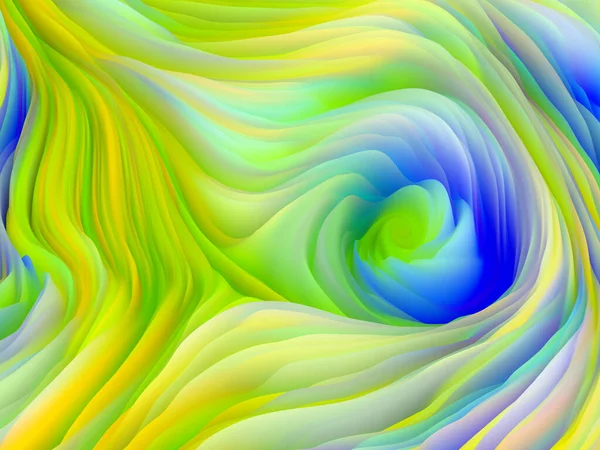 ツイストペイント 次元波シリーズ 渦巻き色のテクスチャで作られた抽象的なデザイン アート 創造性 デザインに関連するランダム乱流の3Dレンダリング — ストック写真