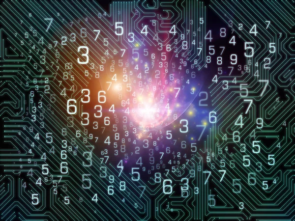 Tracing Numbers Superposition Grilles Nombres Lumières Sur Science Éducation Informatique — Photo