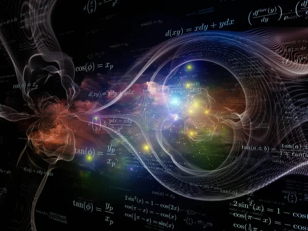 Matematik Formülleri Soyut Elementler Bilim Eğitim Modern Teknoloji Konularındaki Işıkların — Stok fotoğraf