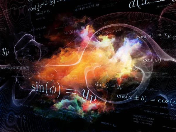 Matematik Formülleri Soyut Elementler Bilim Eğitim Modern Teknoloji Konularındaki Işıkların — Stok fotoğraf