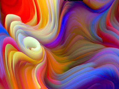 Renk Fırtınası serisi. Sanat ve tasarım konusunda duvar kâğıdı veya arkaplan görevi görecek renkli sanal köpük dalgalarının 3 boyutlu çizimi