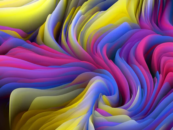 Povrchový Zvrat Série Dimensional Wave Uspořádání Vířící Barevné Textury Vykreslování — Stock fotografie