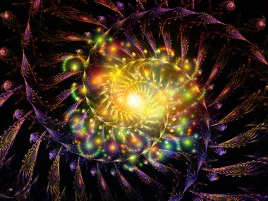Light Spiral serisi. Eğitim ve sanat konusunda fraktal spiral ve hafif kompozisyon.