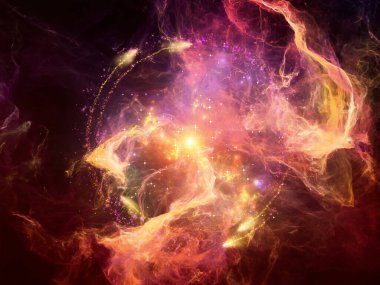 Fraktal nebula elementleri, organik dokular ve bilim ve eğitim konularındaki ışıklar