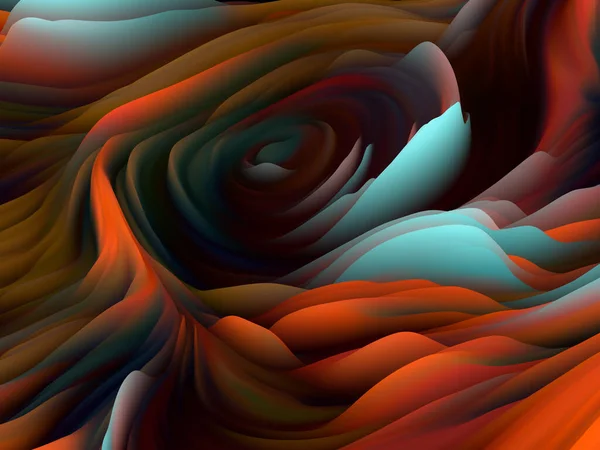 Twisted Tints Dimensional Wave Series Interplay Swirling Color Texture Rendering — Stock Photo, Image