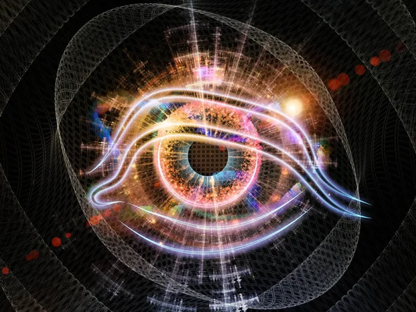 Eye Symbol Abstract Technological Elements Lights Composition Subject Science Education — Stock Photo, Image