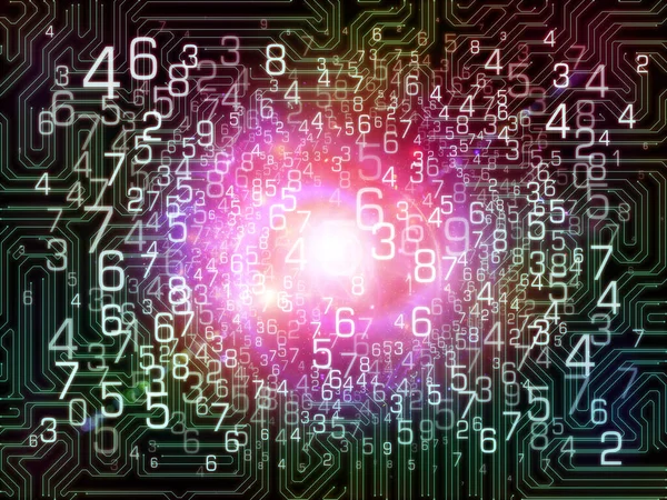 Spårningsnummer Överlagring Siffror Nät Och Ljus Temat Vetenskap Utbildning Datorer — Stockfoto
