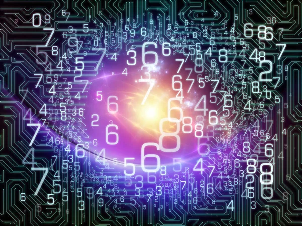 Tracing Numbers Superposition Grilles Nombres Lumières Sur Science Éducation Informatique — Photo