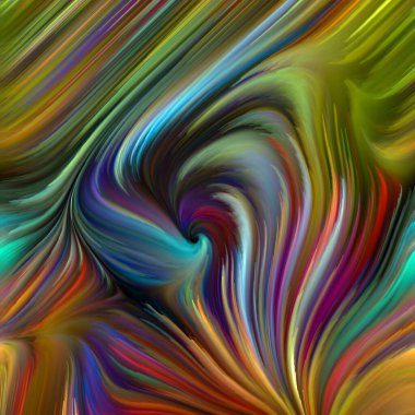 Renkli girdap serisi. Yaşam, yaratıcılık ve sanatla ilgili spektral liflerin renkli hareketlerinin grafiksel bileşimi