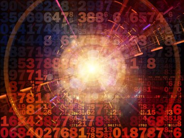 Dijital Bağlantı serisi. Matematik, teknoloji ve eğitim konularındaki sayı, ışık ve ağ düğümlerinin arkaplan tasarımı.