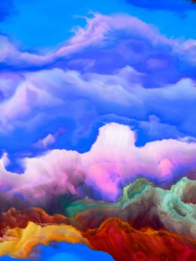 Renk manzarası. İmkansız Gezegen serisi. Sanat, yaratıcılık ve tasarım konularındaki renk ve gradyanların canlı akışının arkaplan bileşimi