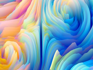 Renk Fırtınası serisi. Sanat ve tasarım konularında duvar kağıdı veya arkaplan olarak hizmet etmek üzere üç boyutlu sanal boyaların rengarenk çizimleri