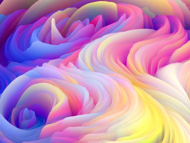 Renk Fırtınası serisi. Sanat ve tasarım konusunda duvar kâğıdı veya arkaplan olarak hizmet verecek canlı sanal köpük girdaplarının 3 boyutlu oluşturulması