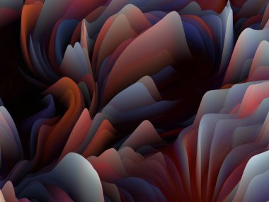 Kaotik Yüzey. Boyutsal Dalga serisi. Dönen Renk Dokusunun Arkaplan Tasarımı. Sanat, yaratıcılık ve tasarım projeleri için 3 boyutlu türbülans oluşturma