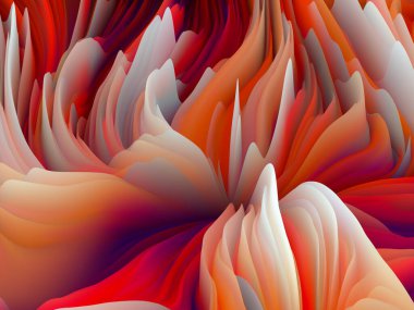 Dokunsal Matematik. Boyutsal Dalga serisi. Dönen Renk Dokusunun bileşimi. Sanat, yaratıcılık ve tasarım üzerine çalışmalar için 3 boyutlu türbülans oluşturma