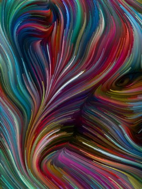 Renkli girdap serisi. Yaşam, yaratıcılık ve sanat için uygun spektral liflerin renkli hareketlerinin soyut bileşimi