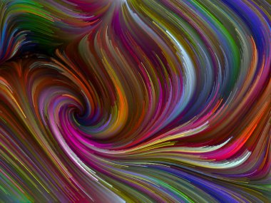 Renkli girdap serisi. Yaşam, yaratıcılık ve sanat konuları için spektral liflerin renkli hareketlerinin grafiksel bileşimi
