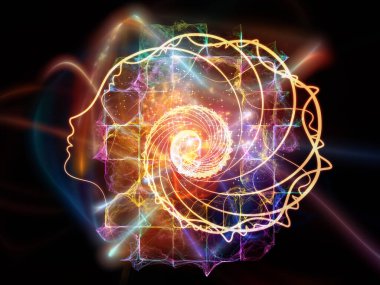 İnsan zihni, düşünme ve eğitim konularında insan, fraktal ve hafif unsurların dizaynı