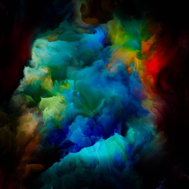 Boya Dumanı. Renkli Rüya serisi. Hayal gücü, yaratıcılık ve resim üzerine gradyan ve spektral renklerin arkaplan tasarımı