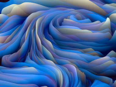 Çarpık Boya. Boyutsal Dalga serisi. Girdap Rengi Dokusundan yapılmış soyut tasarım. Sanat, yaratıcılık ve tasarım için üç boyutlu türbülans oluşturma