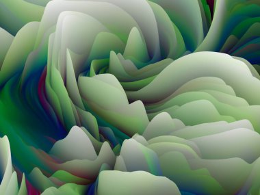 Kaotik Yüzey. Boyutsal Dalga serisi. Girdap Rengi Dokusunun arka plan tasarımı. Sanat, yaratıcılık ve tasarım için üç boyutlu türbülans oluşturma