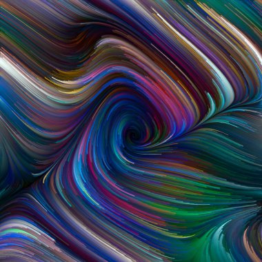 Renkli girdap serisi. Yaşam, yaratıcılık ve sanatla ilgili planlara uygun spektral liflerin renkli hareketlerinden oluşan görsel çekicilik arkaplanı