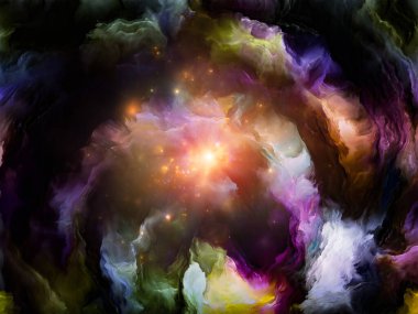 Color Lives serisi. Yaşam, yaratıcılık ve sanat üzerine fraktal boyanın fraktal hareketlerinin arkaplan tasarımı