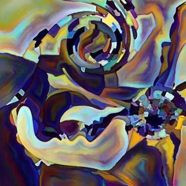 Parçalanmış Self serisi. İnsan yüzü anahatları ve insan ilişkileri, zihin, psikoloji, iç dünya, yaratıcılık, zihinsel hastalık ve sanat konularındaki mozaik şablon kompozisyonu.