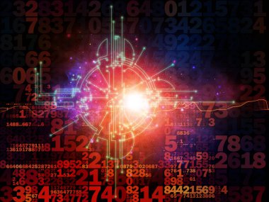 Dijital Bağlantı serisi. Matematik, teknoloji ve eğitim temalı sayılar, ışıklar ve ağ düğümlerinin düzenlenmesi.