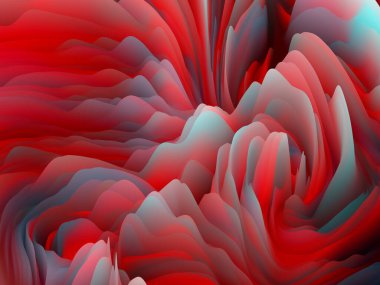 Çarpık Tints. Boyutsal Dalga serisi. Girdap Rengi Dokusundan oluşan sanatsal soyutlama. Sanat, yaratıcılık ve tasarım projelerinde kullanılmak üzere 3 boyutlu türbülans oluşturma