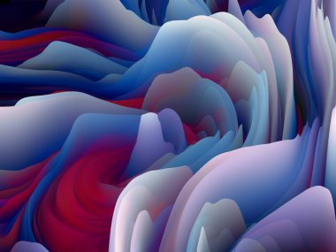 Çarpık Boya. Boyutsal Dalga serisi. Arkaplan kıvrımlı renk dokusundan oluşmuştur. Sanat, yaratıcılık ve tasarım konularında 3 boyutlu türbülans oluşturma