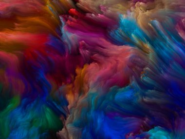 Renkli girdap serisi. Yaşam, yaratıcılık ve sanat konularındaki tuvalin üzerine sıvı boyanın renkli hareketlerinin arkaplan bileşimi