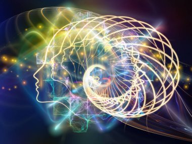 İnsan zihni, düşünme ve eğitim konularında insan, fraktal ve hafif unsurların dizaynı